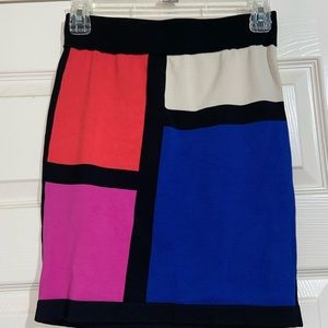 🍂Vintage multicolor block body-con skirt